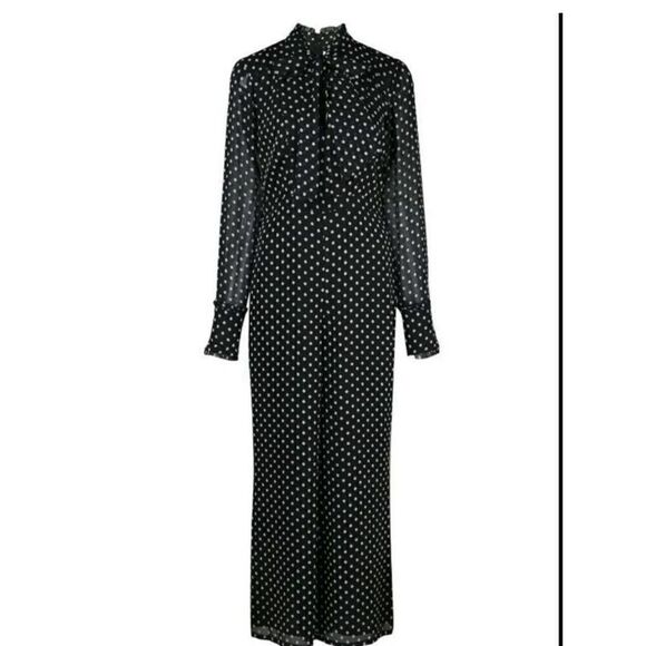 Alexis Davinia Black and White Polka Dot Pants Jumpsuit Sz Small Designer - Picture 4 of 16
